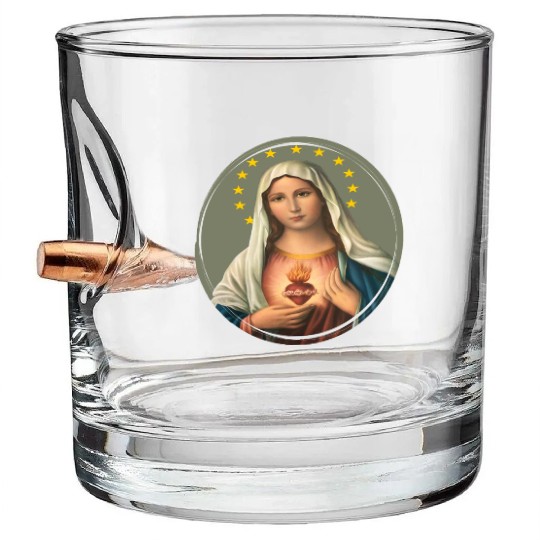 Virgin mary madonna maria ave maria catholic bibel Bullet Whiskey Glasses