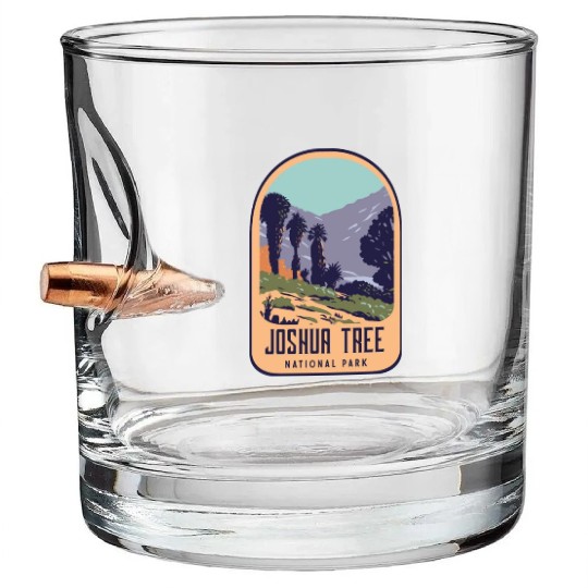 Joshua tree national park retro design Bullet Whiskey Glasses
