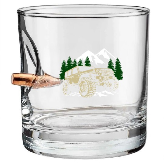 Mountain Jeep 4x4 Offroad Bullet Whiskey Glasses