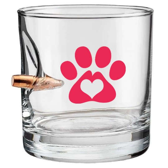 Dog Paw Adopt A Pet Dog Rescue Bullet Whiskey Glasses