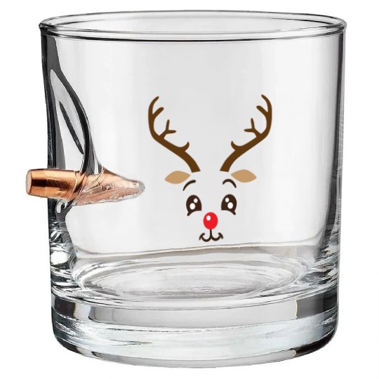 Near and deer To My Heart Gift for Gun Hunting Fan Bullet Whiskey Glasses