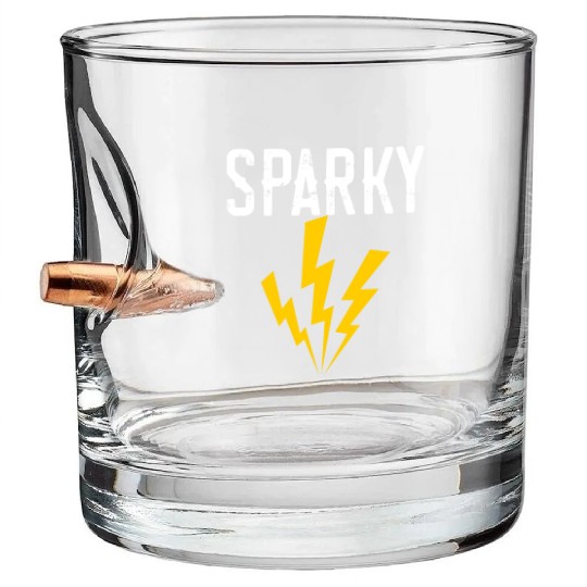 Sparky Electrician Lineman Electricity Electronics Bullet Whiskey Glasses