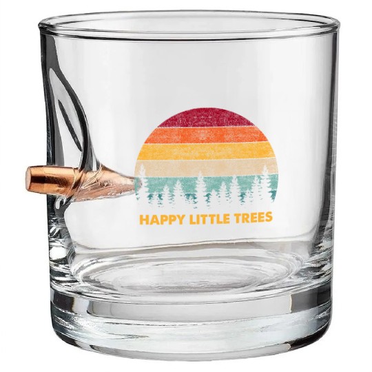 Happy Little Tree Vintage Tree Lover Nature Bullet Whiskey Glasses