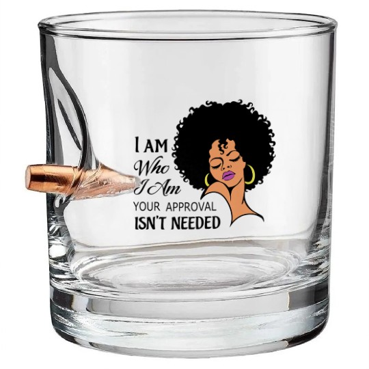 Black Queen Lady Curly Natural African American Bullet Whiskey Glasses