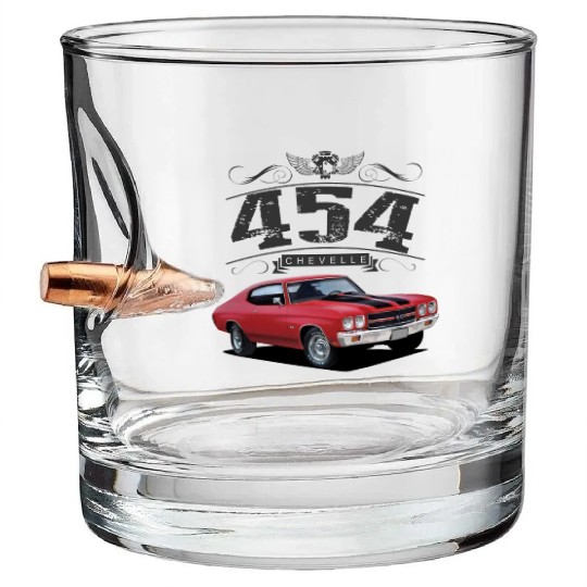Heavy 454 Chevelle Bullet Whiskey Glasses