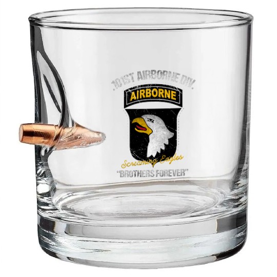 101st Airborne Division US Army Veteran Bullet Whiskey Glasses