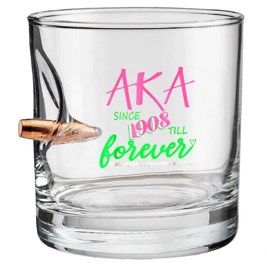 AKA Sorority Alpha Kappa Pink And Green Twenty Pea Bullet Whiskey Glasses