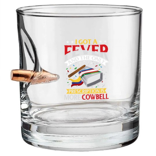 TerraShirts More Cowbell Bullet Whiskey Glasses