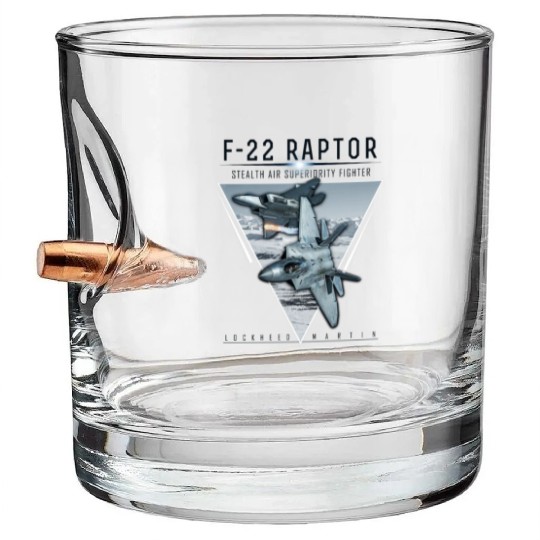 Aircraft Army US Airborne Fighter Pilot Bullet Whiskey Glasses