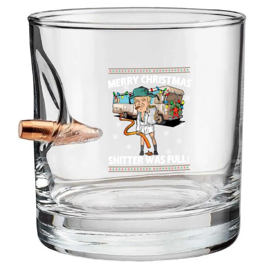 Donald Trump Cousin Eddie Christmas Bullet Whiskey Glasses Shitte