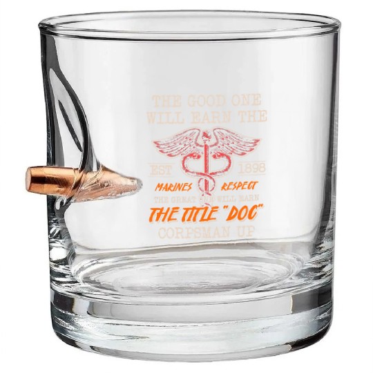 DOC Devil US Navy Corpsman Badass Army Veteran Bullet Whiskey Glasses