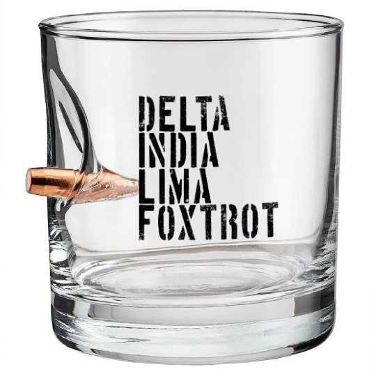Delta India Lima Foxtrot Phonetic Hot Dad Men'svet Bullet Whiskey Glasses
