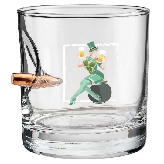 Irish Beer St. Patrick's Saint Pattys Day Shamrock Bullet Whiskey Glasses