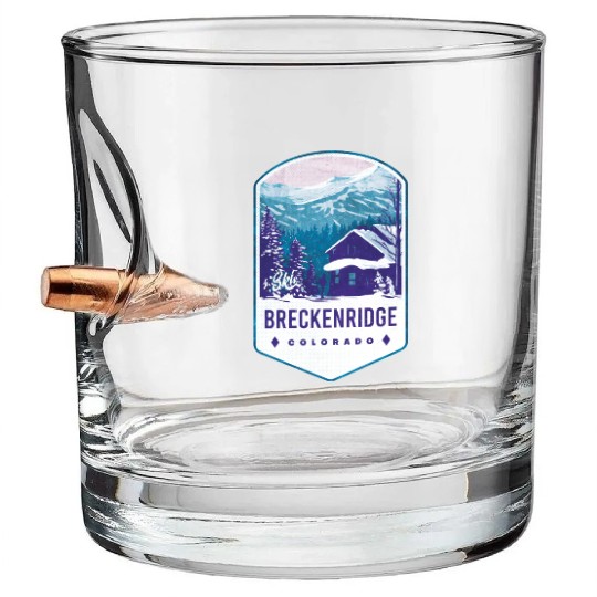 Breckenridge Colorado Ski Badge Bullet Whiskey Glasses