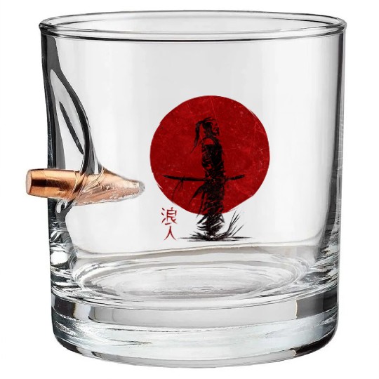 Ronin Samurai Japan Warrior Bullet Whiskey Glasses