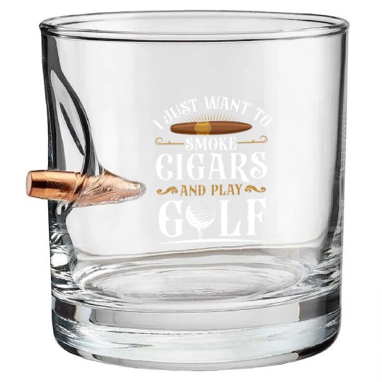 Cigar Smoking Golf Vintage I Just Bullet Whiskey Glasses
