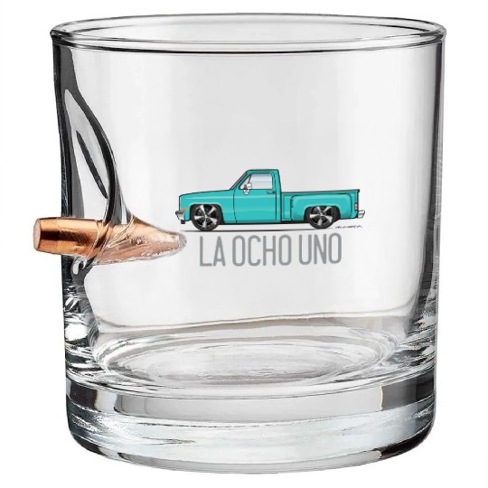 La Ocho Uno Light Turquoise Bullet Whiskey Glasses