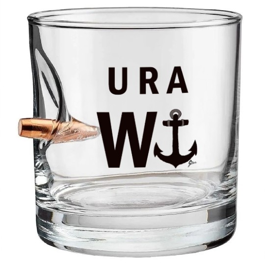 U R A W anchor! Bullet Whiskey Glasses