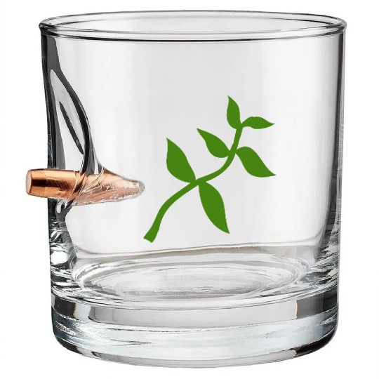 plant olive branch Bullet Whiskey Glasses