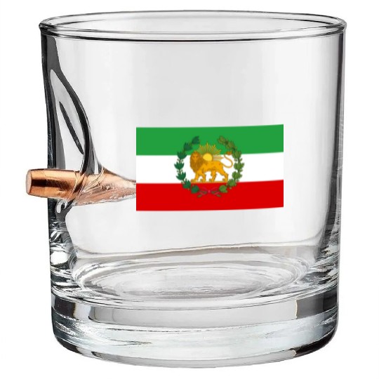 Flag of Iran Lion and Sun Bullet Whiskey Glasses