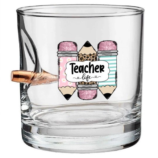 Teacherlife sublimation Bullet Whiskey Glasses
