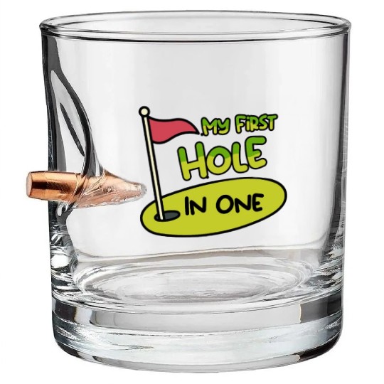 My First Hole In One Matching Dad and Son Bullet Whiskey Glasses