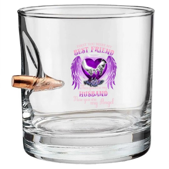 Best Friend Then You Were My Husband Memorial Gift Bullet Whiskey Glasses