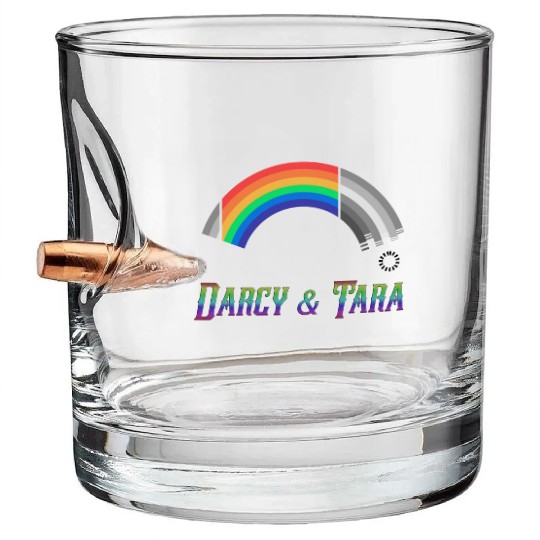 Heartstopper Rainbow Darcy and Tara LBGTQIA+ Bullet Whiskey Glasses