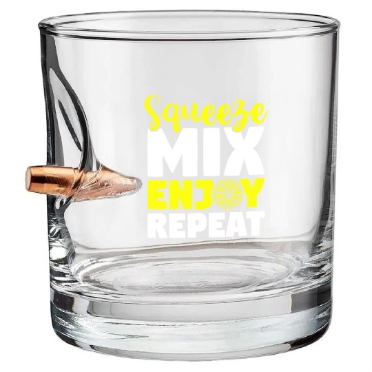 Squeeze Mix Enjoy Repeat Lemon Juice Boss Bullet Whiskey Glasses