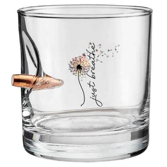 Just breathe sublimation Bullet Whiskey Glasses