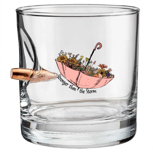 Stronger than the storm sublimation Bullet Whiskey Glasses
