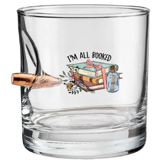 I m all booked sublimation Bullet Whiskey Glasses