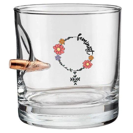 Feminist sublimation Bullet Whiskey Glasses