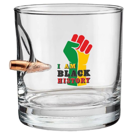 I Am Black History, Juneteenth, Freedom Day Bullet Whiskey Glasses