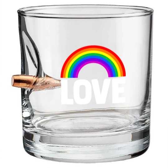 Love Rainbow Kindness Gay Pride LGBTQ Bullet Whiskey Glasses