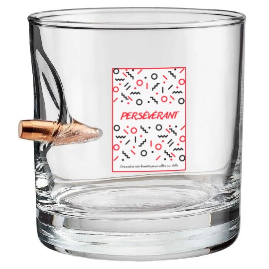 Noir et Blanc Fille Motivation Affiche Bullet Whiskey Glasses