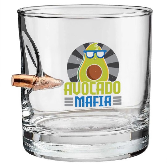 Avocado Mafia Avocado Lover Guac Guacamole Keto Bullet Whiskey Glasses
