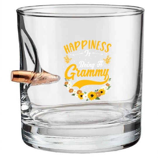 Happiness Grandma Sunflower Proud Grandmother Bullet Whiskey Glasses