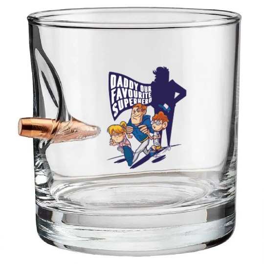 Funny Dad Design Bullet Whiskey Glasses