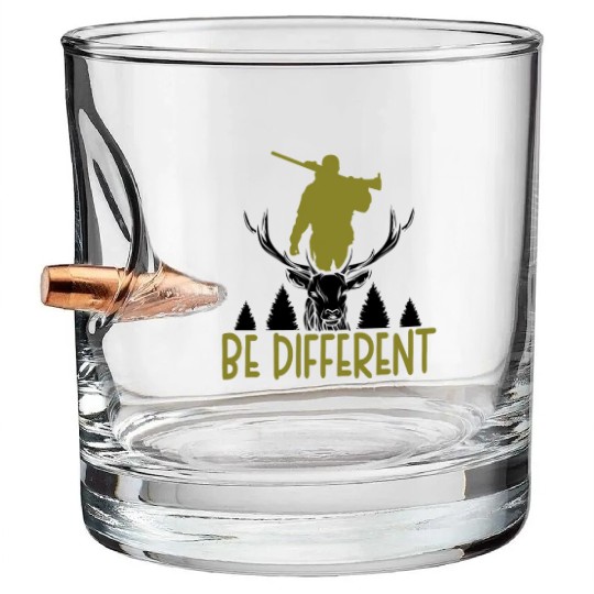 Animal Nature Mountain Deer Hunting Camping Camper Bullet Whiskey Glasses