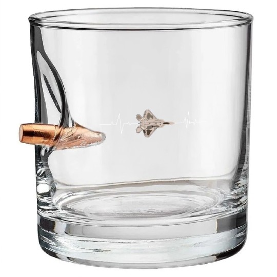 f22 raptor heart beat Bullet Whiskey Glasses