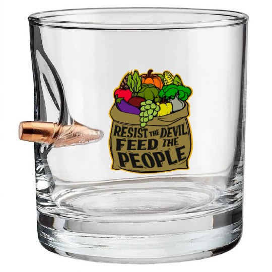 Resist the Devil Feed the People Bullet Whiskey Glasses