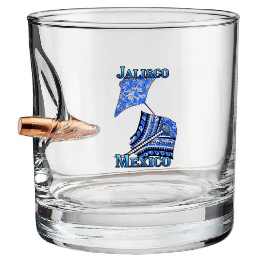 Jalisco Vacation Tribal Stingrays Bullet Whiskey Glasses