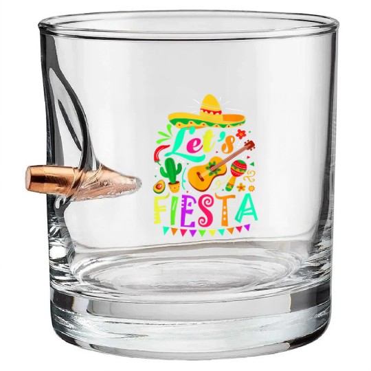 Cinco De Mayo Mexican Guitar Cactus Bullet Whiskey Glasses