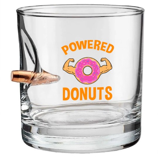 Powered by Donuts for Donut Lover Bullet Whiskey Glasses