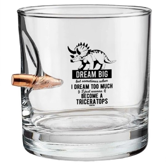 Triceratops Dino saying children Bullet Whiskey Glasses