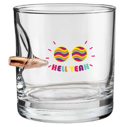 Pride Month - Hell Yeah - Rainbow Glasses Bullet Whiskey Glasses