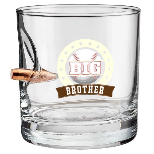 Big Brother Baseball Son Baseball Fan Bullet Whiskey Glasses