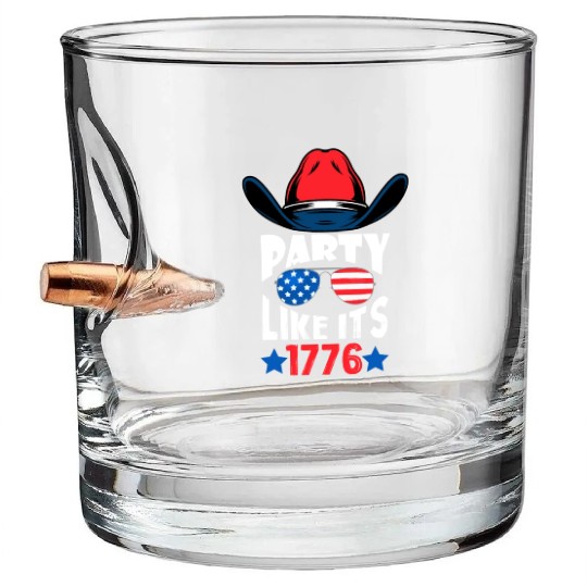 Happy 4th July 1776 Bullet Whiskey Glasses Men Women & Kids