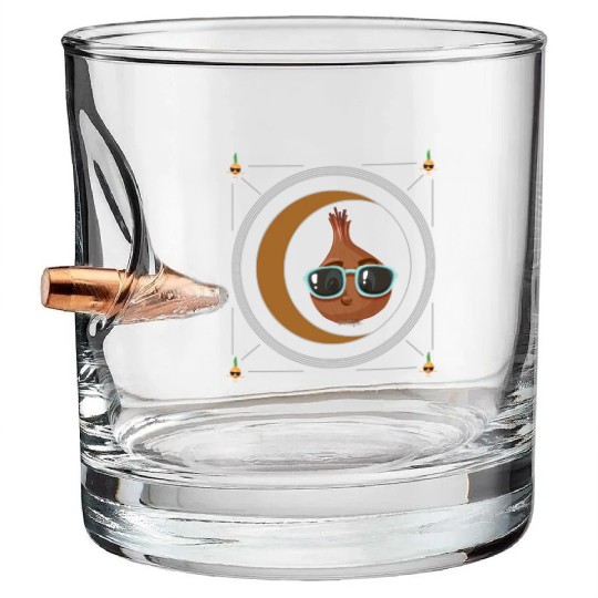 Onion Vegetable Bullet Whiskey Glasses, Onion Wearing Sunglasses